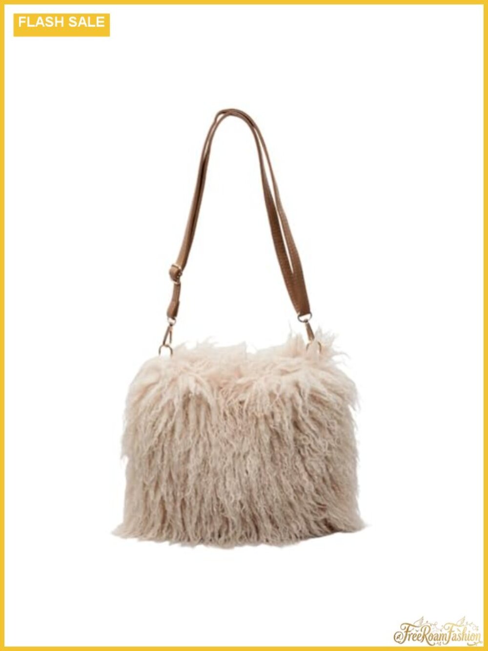 Faux Mongolian Fur Crossbody Shoulder Bag Fluffy Winter Purse Hand Warmer